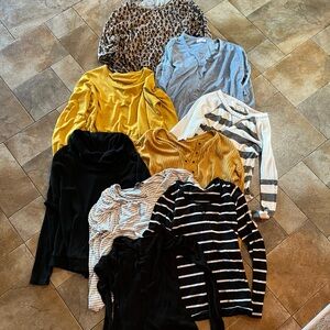 Lot of Assorted Long Sleeve Tops Collection